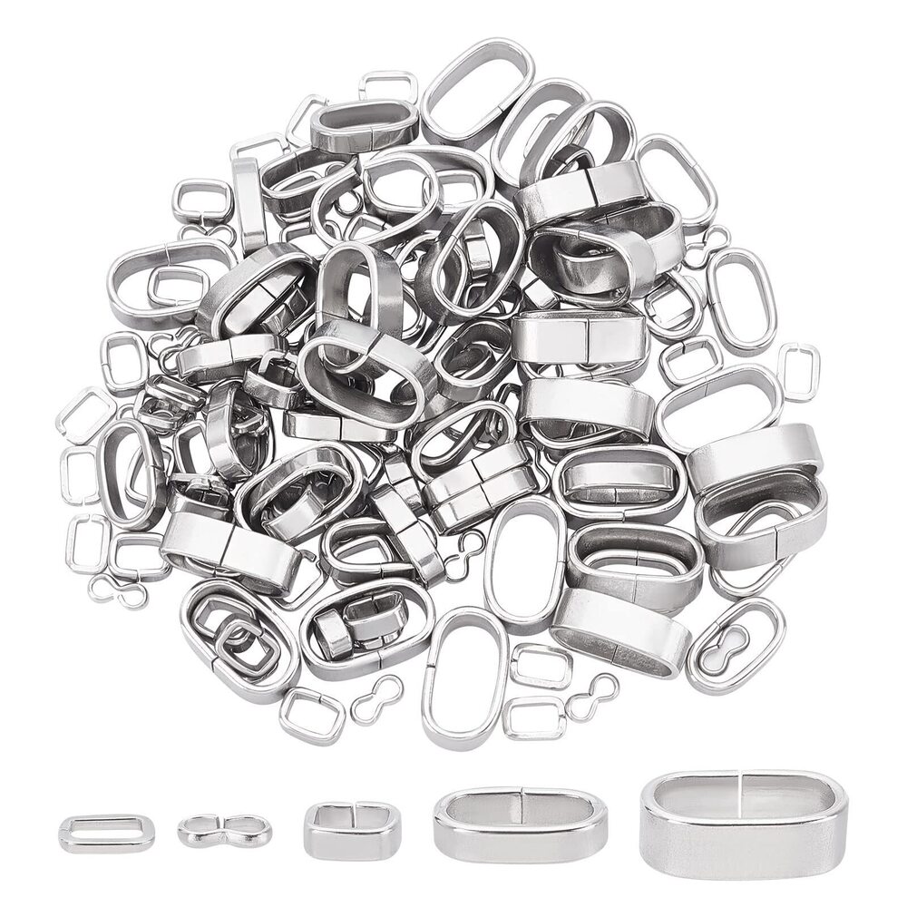 8322 About 150pcs 5 Styles Stainless Steel Quick Link Connectors Mixed
